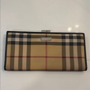 Authentic Burberry Beige and Black Check Wallet